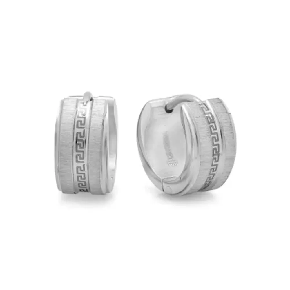 Steeltime Unisex Adult Stainless Steel 13mm Hoop Earrings