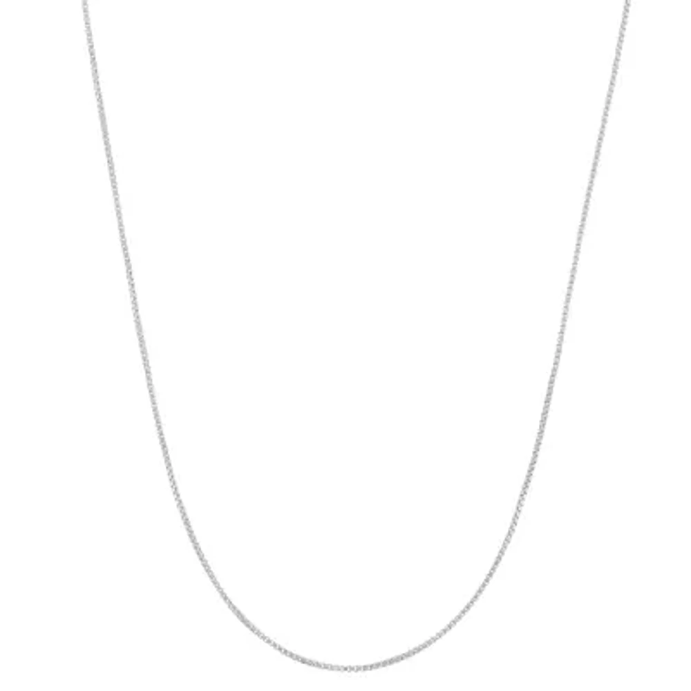 Unisex Adult Sterling Silver 22 Inch Box Chain Necklace