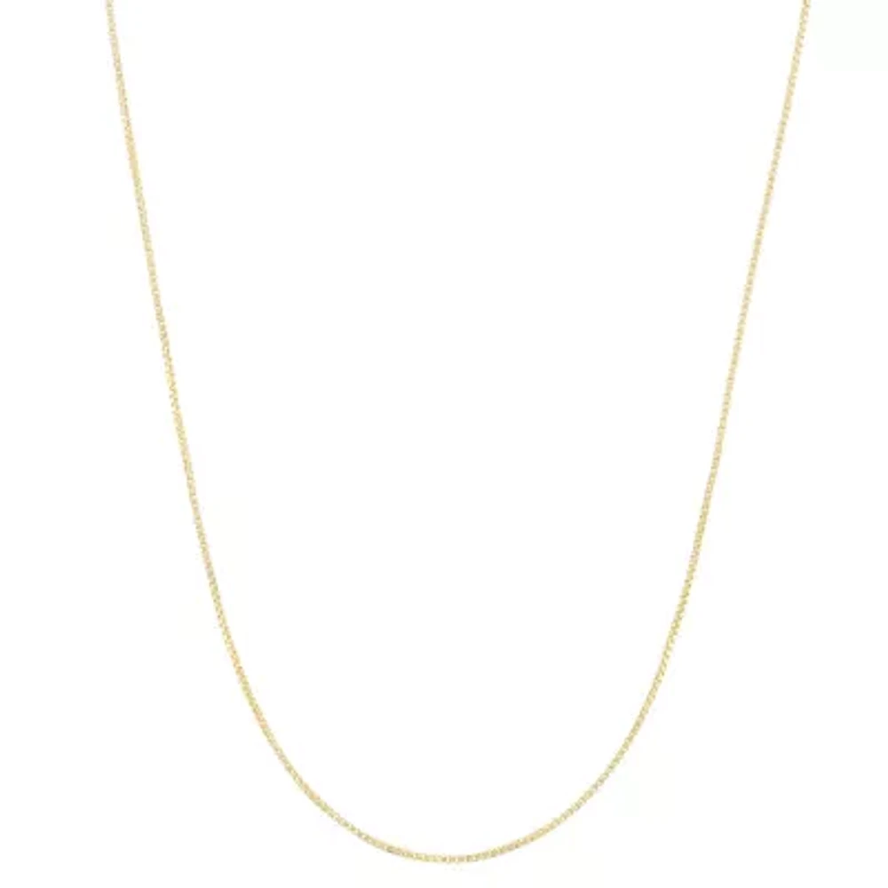 Unisex Adult 14K Gold Over Silver 22 Inch Box Chain Necklace
