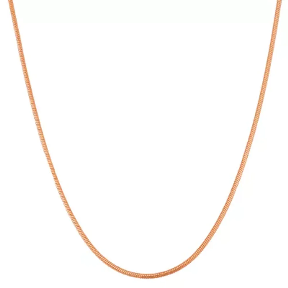 Unisex Adult 14K Gold Over Silver 22 Inch Snake Chain Necklace