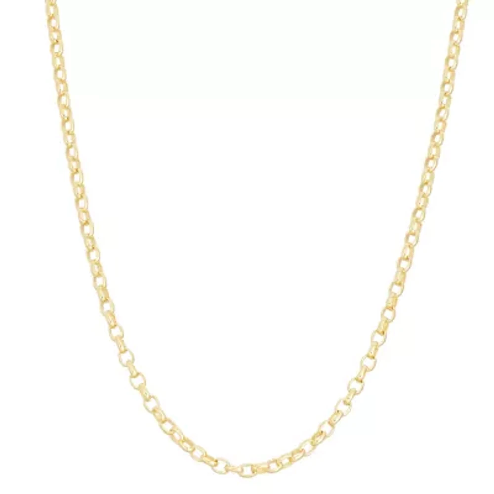 Unisex Adult 14K Gold Over Silver 22 Inch Link Necklace