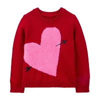Carter's Little & Big Kid Girls Round Neck Long Sleeve Pullover Sweater