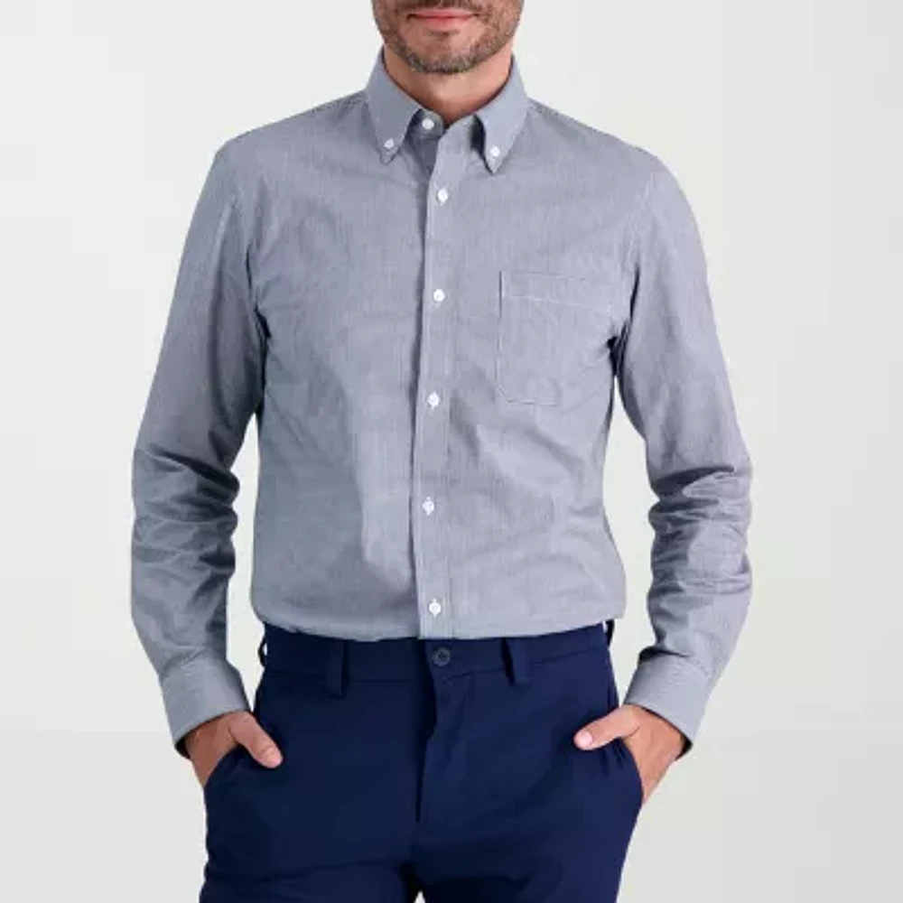 Haggar Mens Slim Fit Easy Care Long Sleeve Dress Shirt