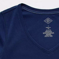 St. John's Bay Womens Easy-on + Easy-off V Neck Short Sleeve Adaptive T-Shirt