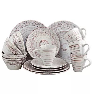 Elama Malibu Waves 16-Piece Dinnerware Set