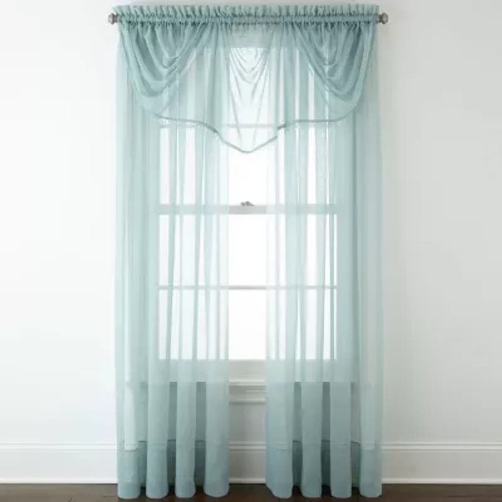 Home Expressions Rod Pocket Sheer Single Curtain Panel