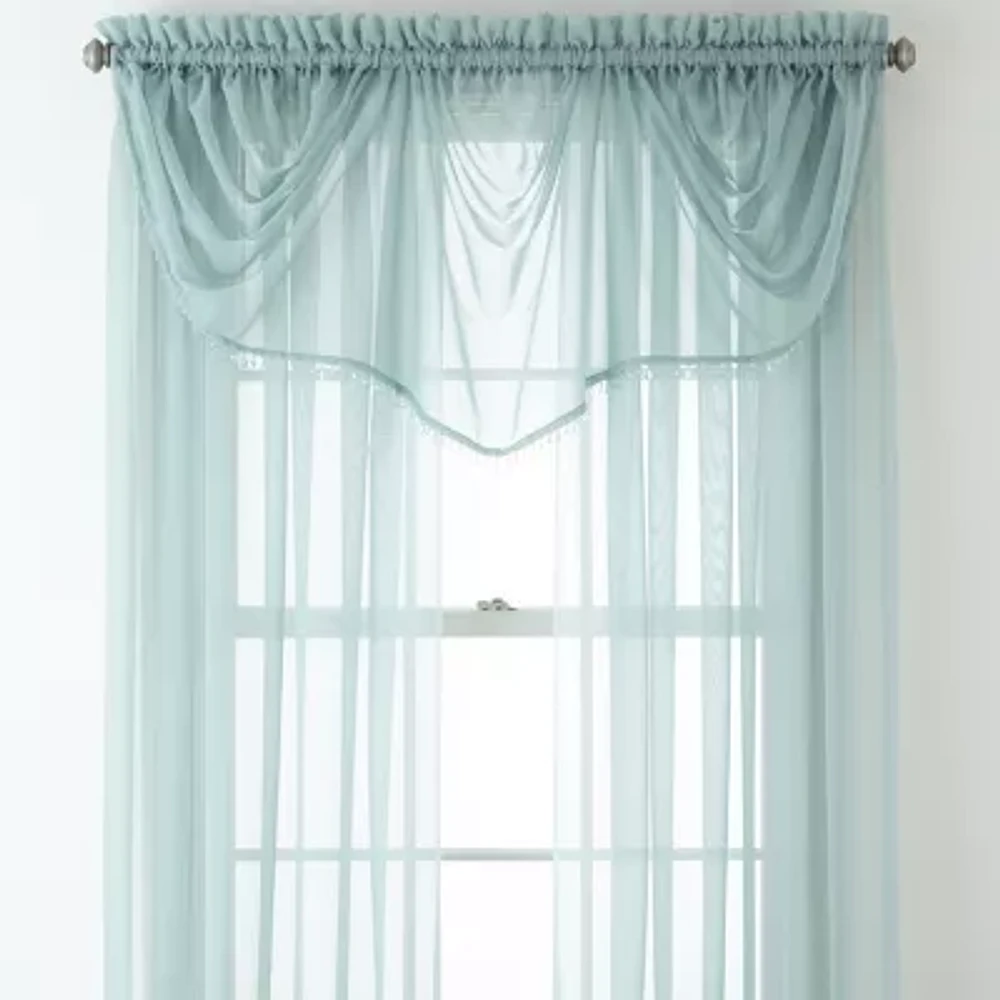 Home Expressions Rod Pocket Sheer Single Curtain Panel