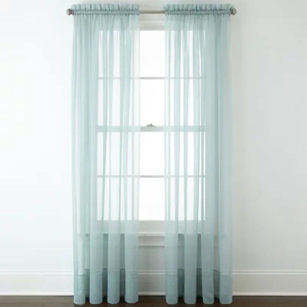 Home Expressions Rod Pocket Sheer Single Curtain Panel