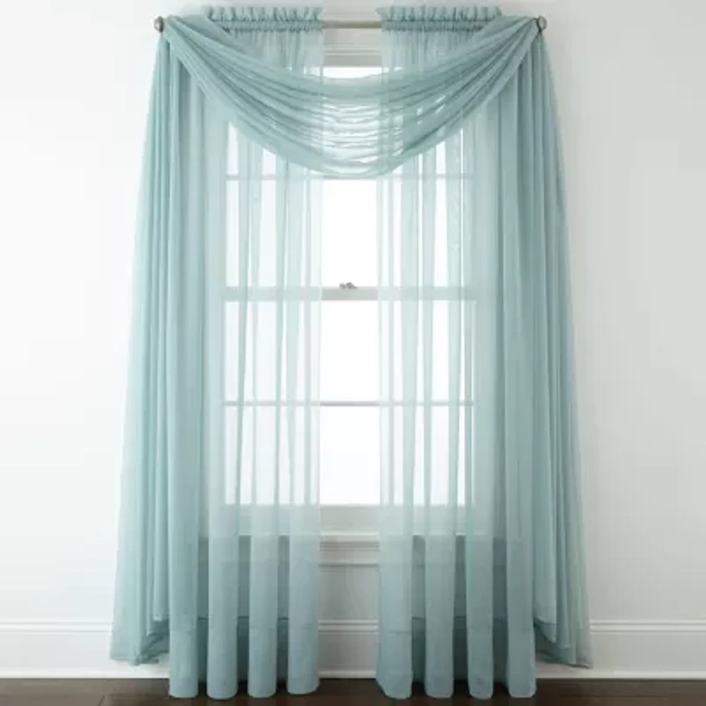 Home Expressions Rod Pocket Sheer Single Curtain Panel