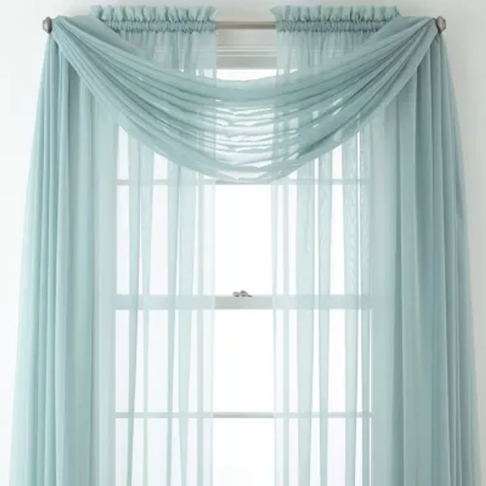 Home Expressions Rod Pocket Sheer Single Curtain Panel