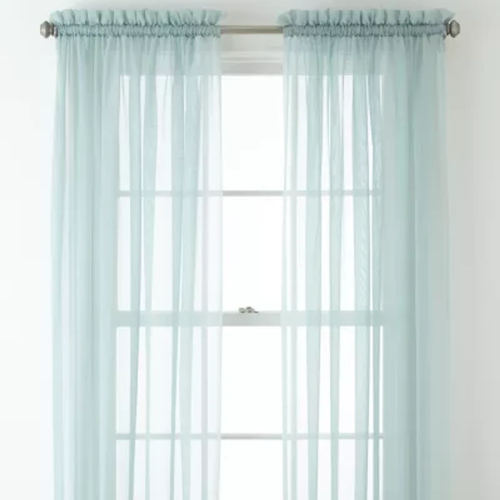 Home Expressions Rod Pocket Sheer Single Curtain Panel