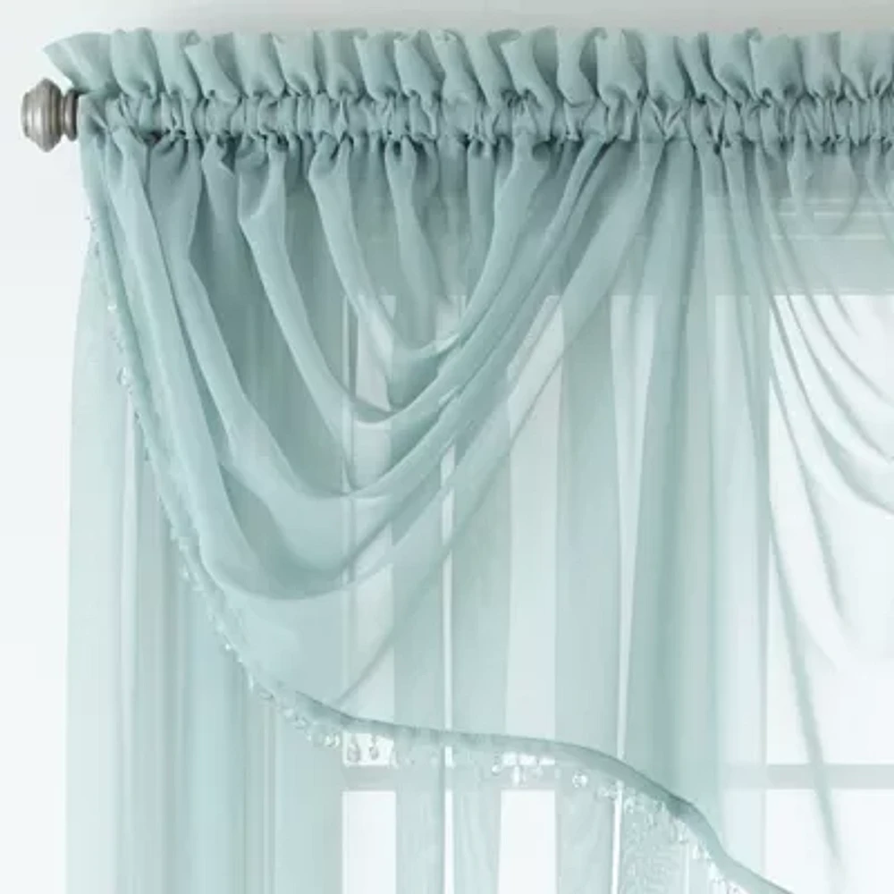 Home Expressions Rod Pocket Sheer Single Curtain Panel