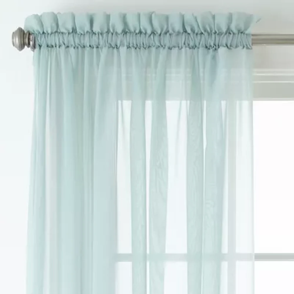 Home Expressions Rod Pocket Sheer Single Curtain Panel