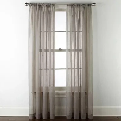 Home Expressions Crushed Voile Rod Pocket Sheer Single Curtain Panel