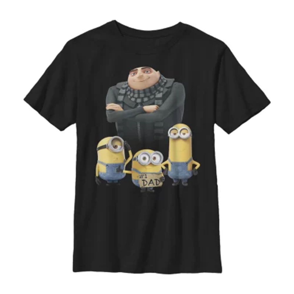 Little & Big Kid Boys Crew Neck Short Sleeve Regular Fit Despicable Me Minions Graphic T-Shirt