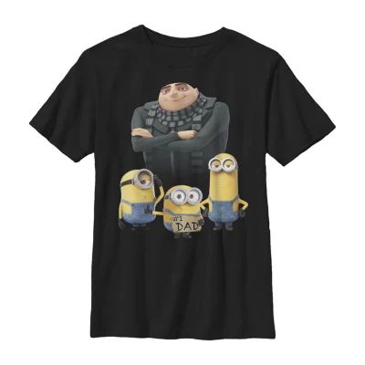Little & Big Kid Boys Crew Neck Short Sleeve Regular Fit Despicable Me Minions Graphic T-Shirt