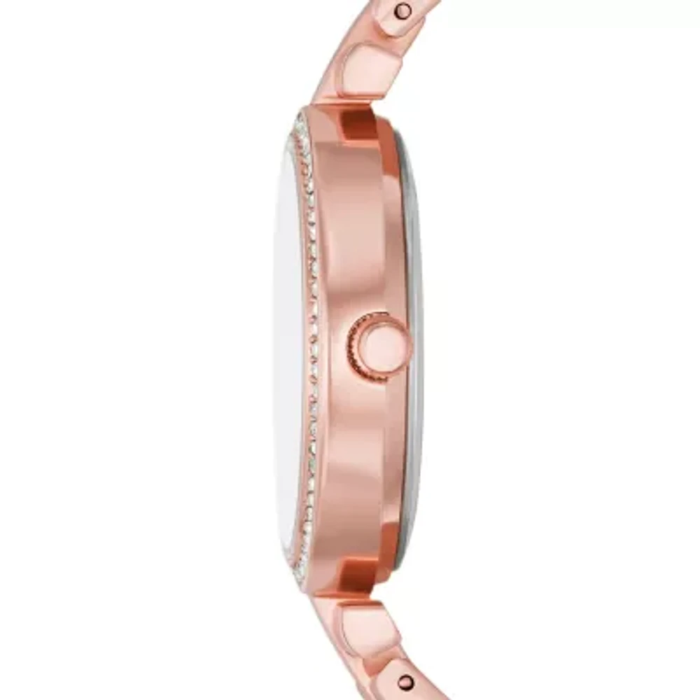 Geneva Ladies Womens Crystal Accent Rose Goldtone 2-pc. Watch Boxed Set Fmdjset068