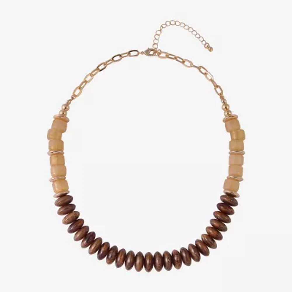 Mixit Gold Tone Womens 18 Inch Beaded Necklace
