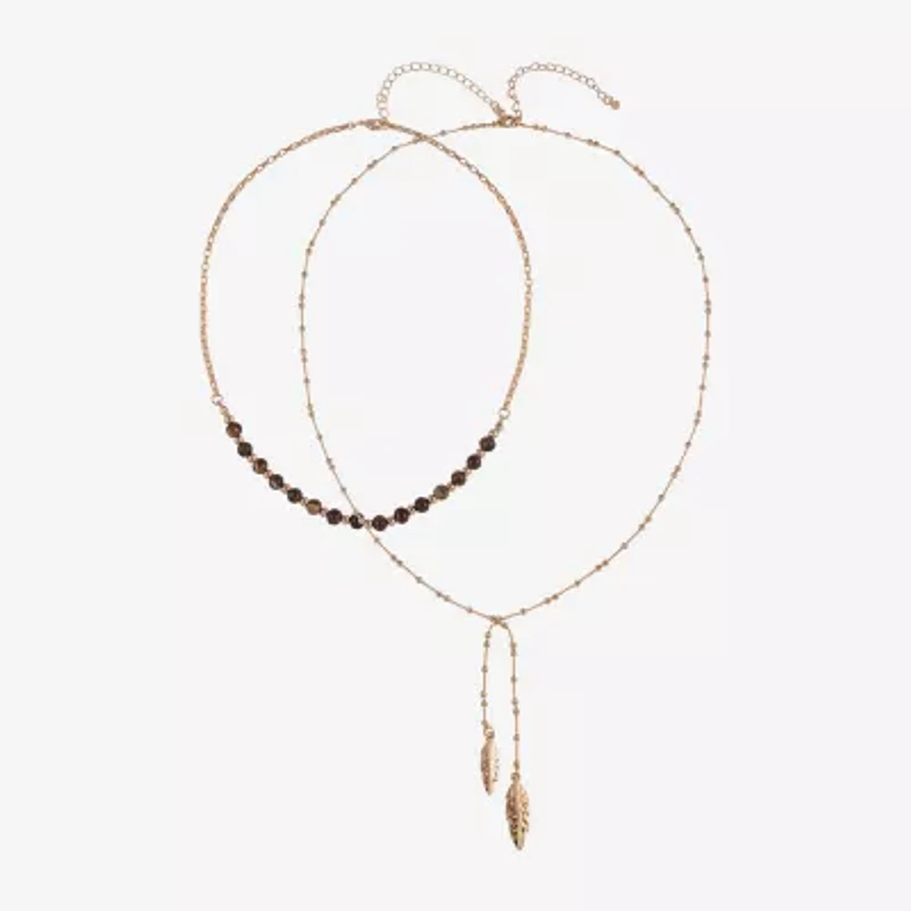 Mixit Gold Tone Womens 2-pc. Necklace Set