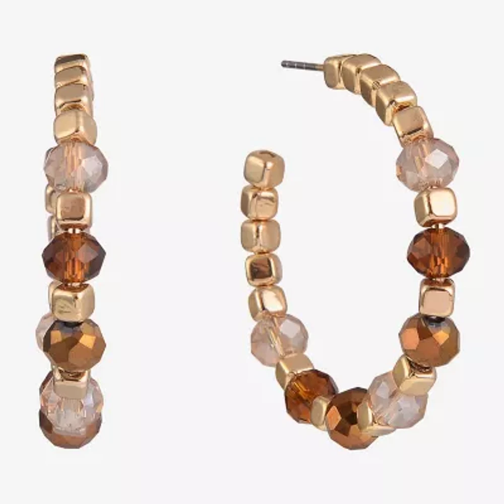 Mixit Gold Tone Womens 40mm Hoop Earrings