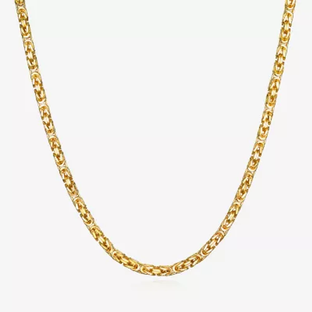 Unisex Adult 14K Gold 22 Inch Byzantine Chain Necklace