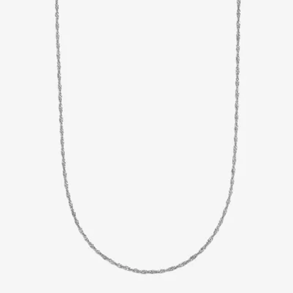 Womens 14K White Gold 16 Inch Singapore Chain Necklace