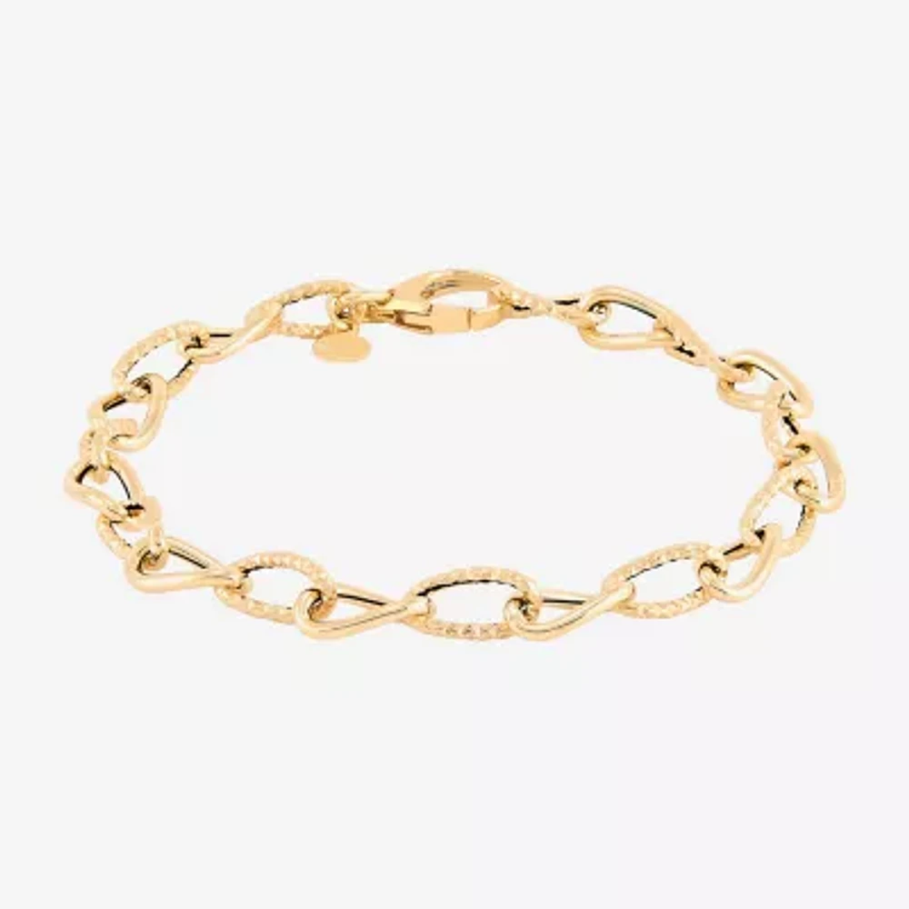 Mia Oro Womens 14K Gold 7.5 Inch Link Bracelet