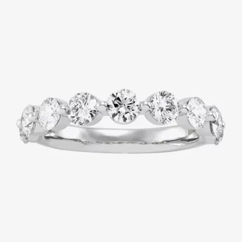 Limited Quantities! (H-I / Si1-Si2) 9-Stone Womens 3MM 1 5/8 CT. T.W. Lab Grown White Diamond 14K White Gold Anniversary Wedding Band