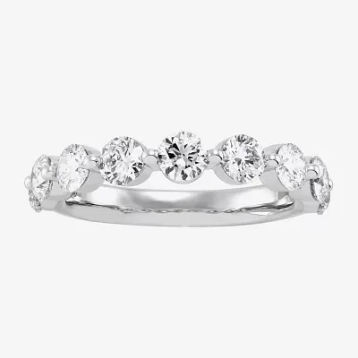 Limited Quantities! (H-I / Si1-Si2) 9-Stone Womens 3MM 1 5/8 CT. T.W. Lab Grown White Diamond 14K White Gold Anniversary Wedding Band