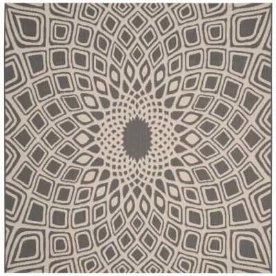 Safavieh Courtyard Collection Jacinth Geometric Indoor/Outdoor Square Area Rug