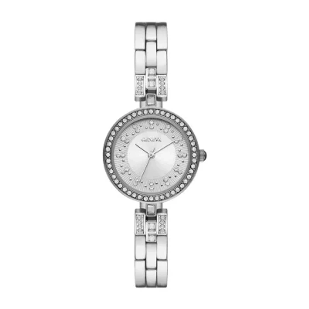Geneva Ladies Womens Crystal Accent Silver Tone Bracelet Watch Fmdjm234