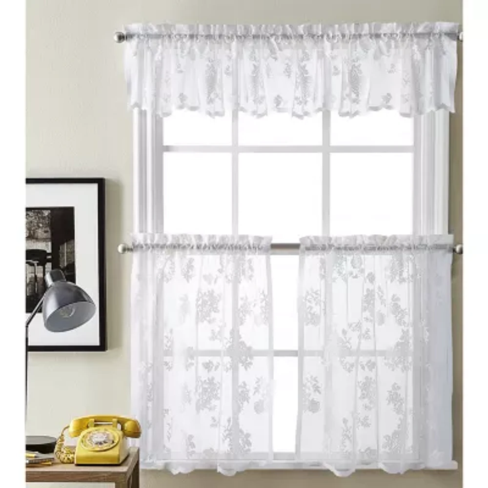 CHF Sibella Lace 2-pc. Rod Pocket Window Tier