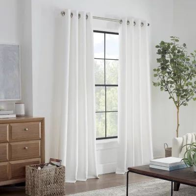 Linden Street Gwen Basketweave Grommet Top Light-Filtering Single Curtain Panel