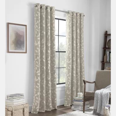 Linden Street Gwen Leaf Grommet Top Light-Filtering Single Curtain Panel