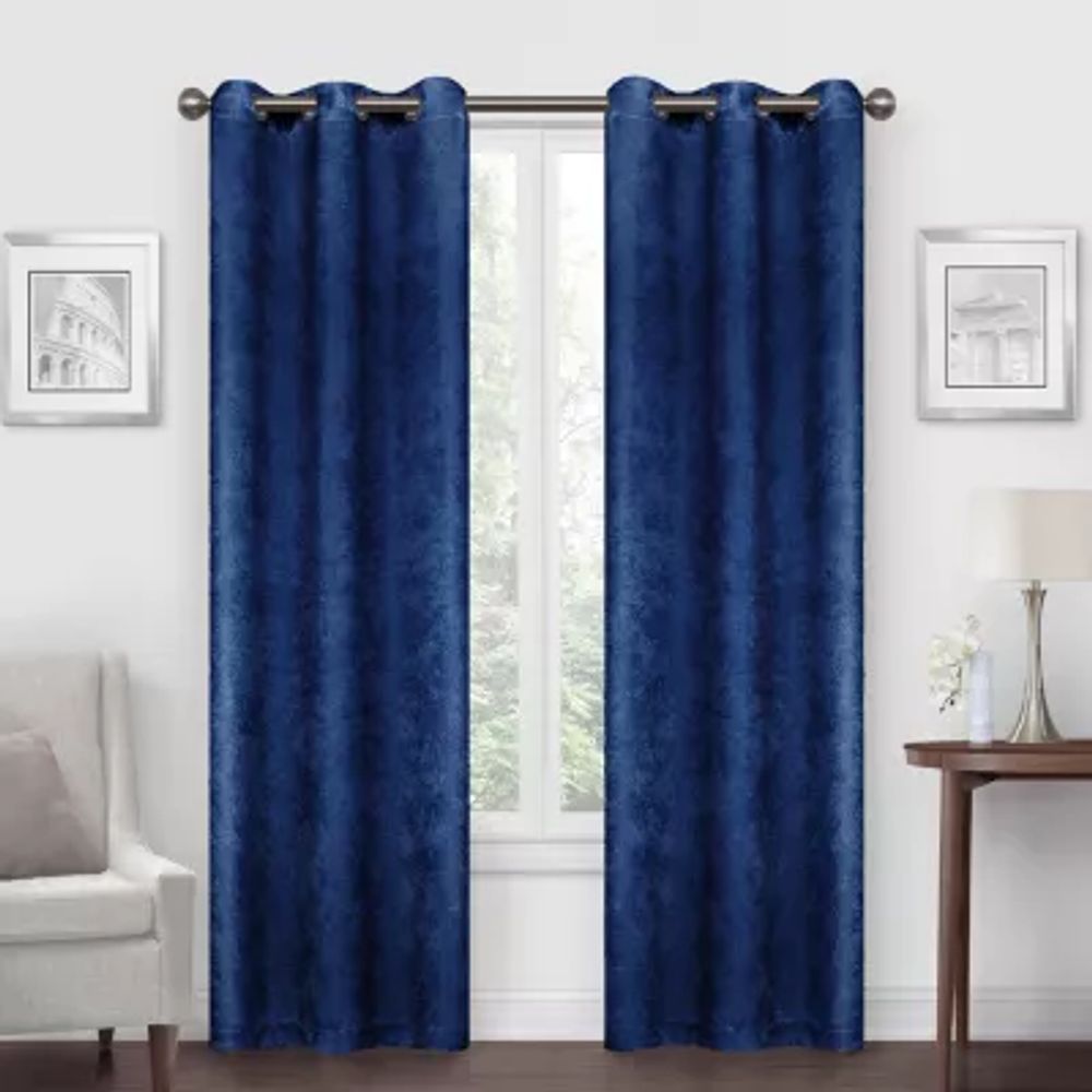 Regal Home Austin Grommet Top Embossed Blackout Set of 2 Curtain Panel