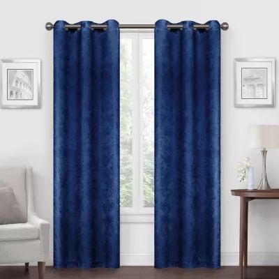 Regal Home Austin Grommet Top Embossed Blackout Set of 2 Curtain Panel