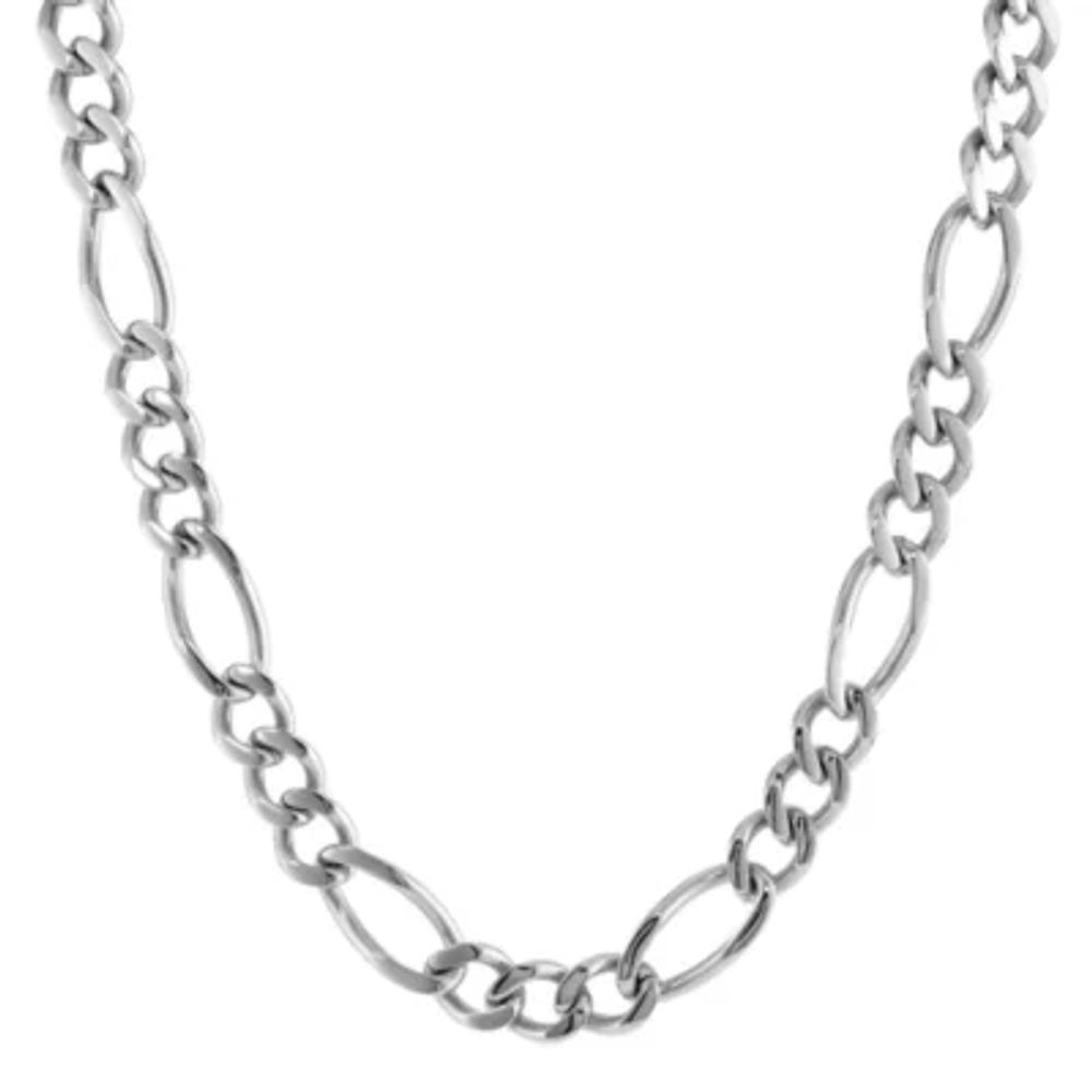 Mens Stainless Steel 11mm Figaro Chain