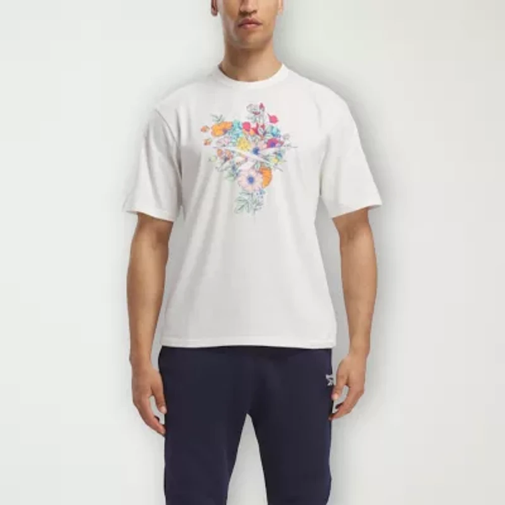 Reebok Mens Crew Neck Short Sleeve Athletic Fit Graphic T-Shirt