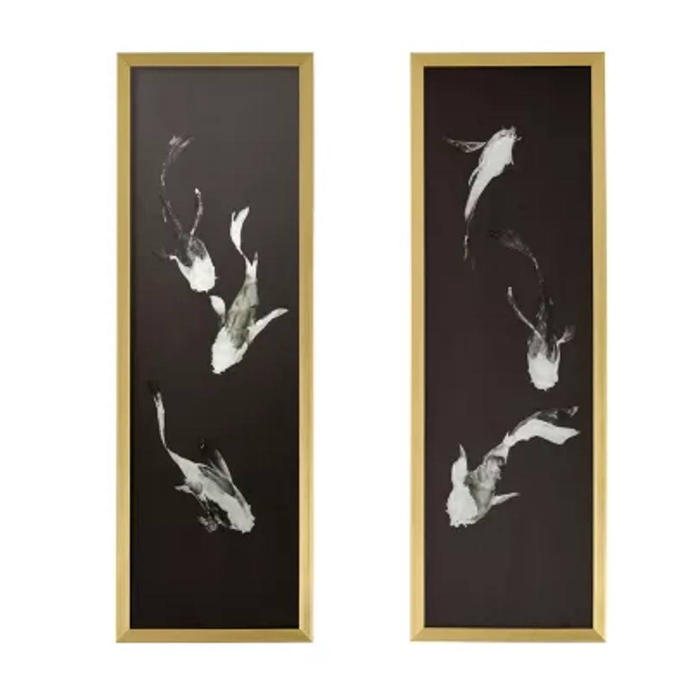 Stylecraft Koi Fish Gold Frame Printed 2-pc. Framed Wall Art Set