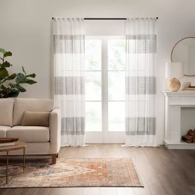 Mercantile Gilson Rod Pocket Back Tab Light-Filtering Single Curtain Panel