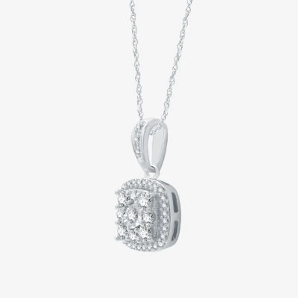 Diamond Blossom (H-I / I1) Womens 1 CT. T.W. Lab Grown White Diamond Sterling Silver Cushion 2-pc. Jewelry Set