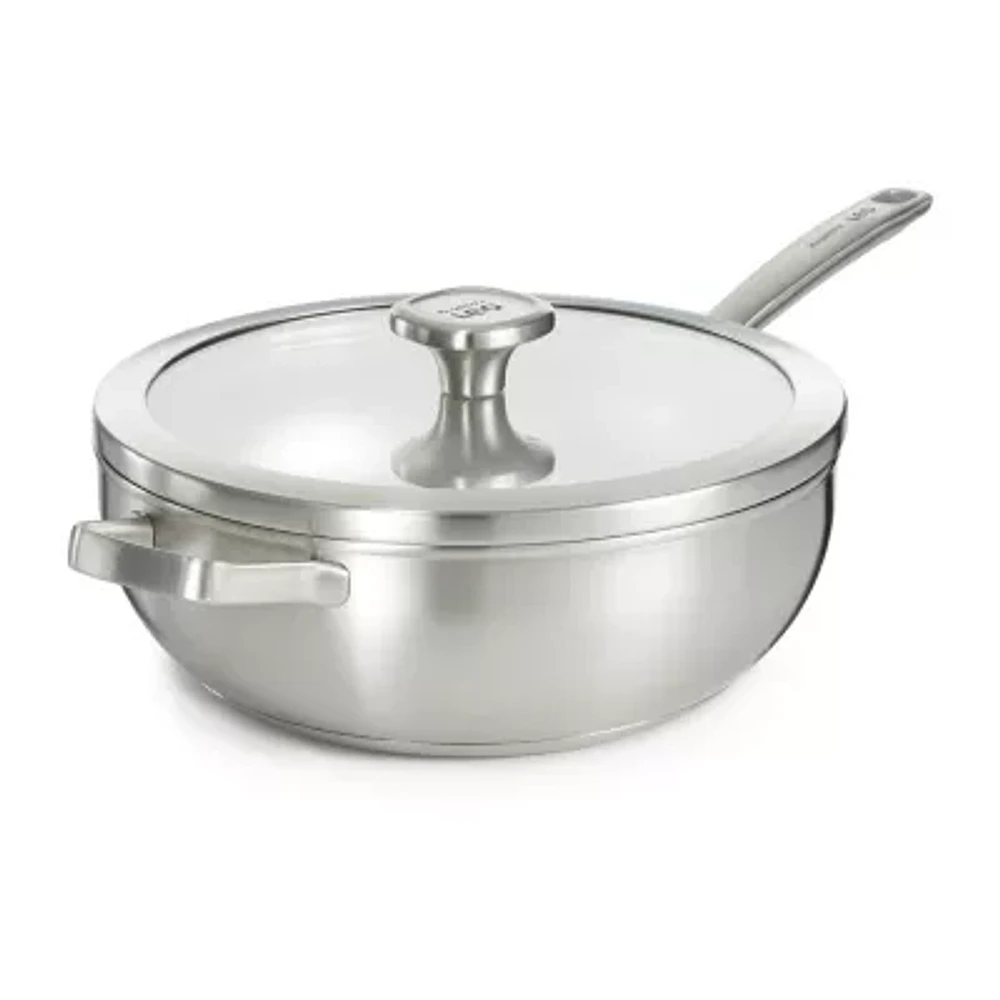 BergHOFF Leo Graphite Recycled 18/10 Stainless Steel 11" Wok with Glass Lid