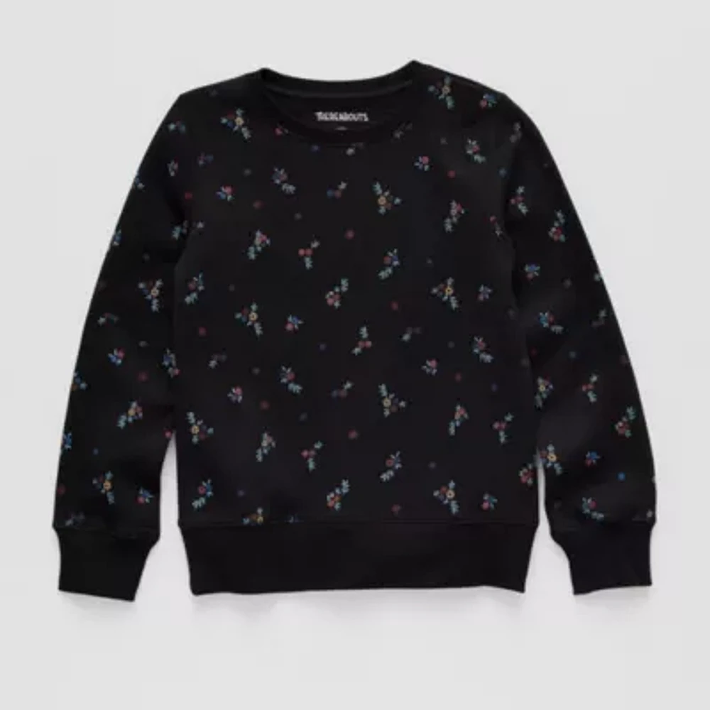 Thereabouts Little & Big Kid Girls Round Neck Fleece Long Sleeve Sweatshirt