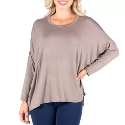 24/7 Comfort Apparel Womens Long Dolman Sleeve  Oversized Top