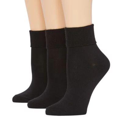 Mixit Womens 3 Pair Turncuff Socks