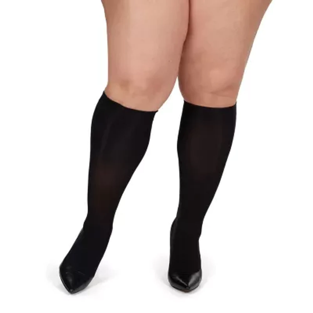 MeMoi Microfiber Opaque 2-pc. Not Applicable Knee Highs Plus
