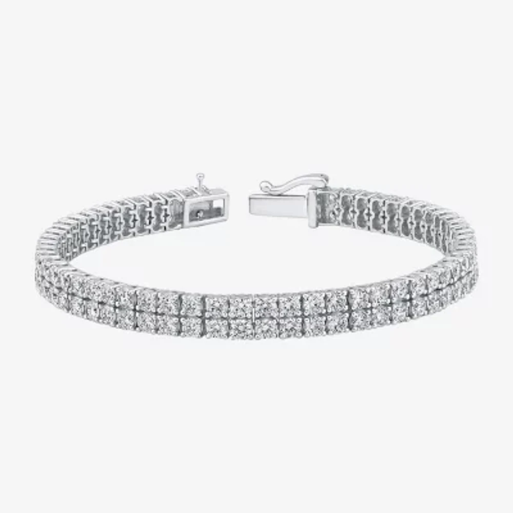 (H / Si2) Womens 10 Ct.T.W. Lab Grown White Diamond 10K Gold 7.25 Inch Tennis Bracelet