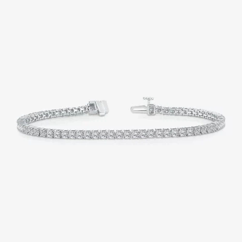 (I1/ I) Womens 4 CT. T.W. Lab Grown White Diamond 10K Gold 7 Inch Tennis Bracelet