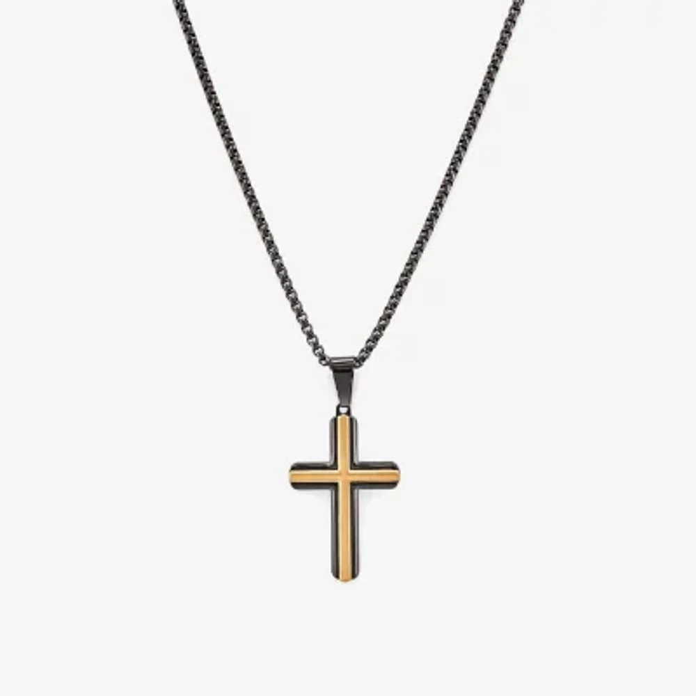 Mens Stainless Steel Cross 4-pc. Jewelry Set