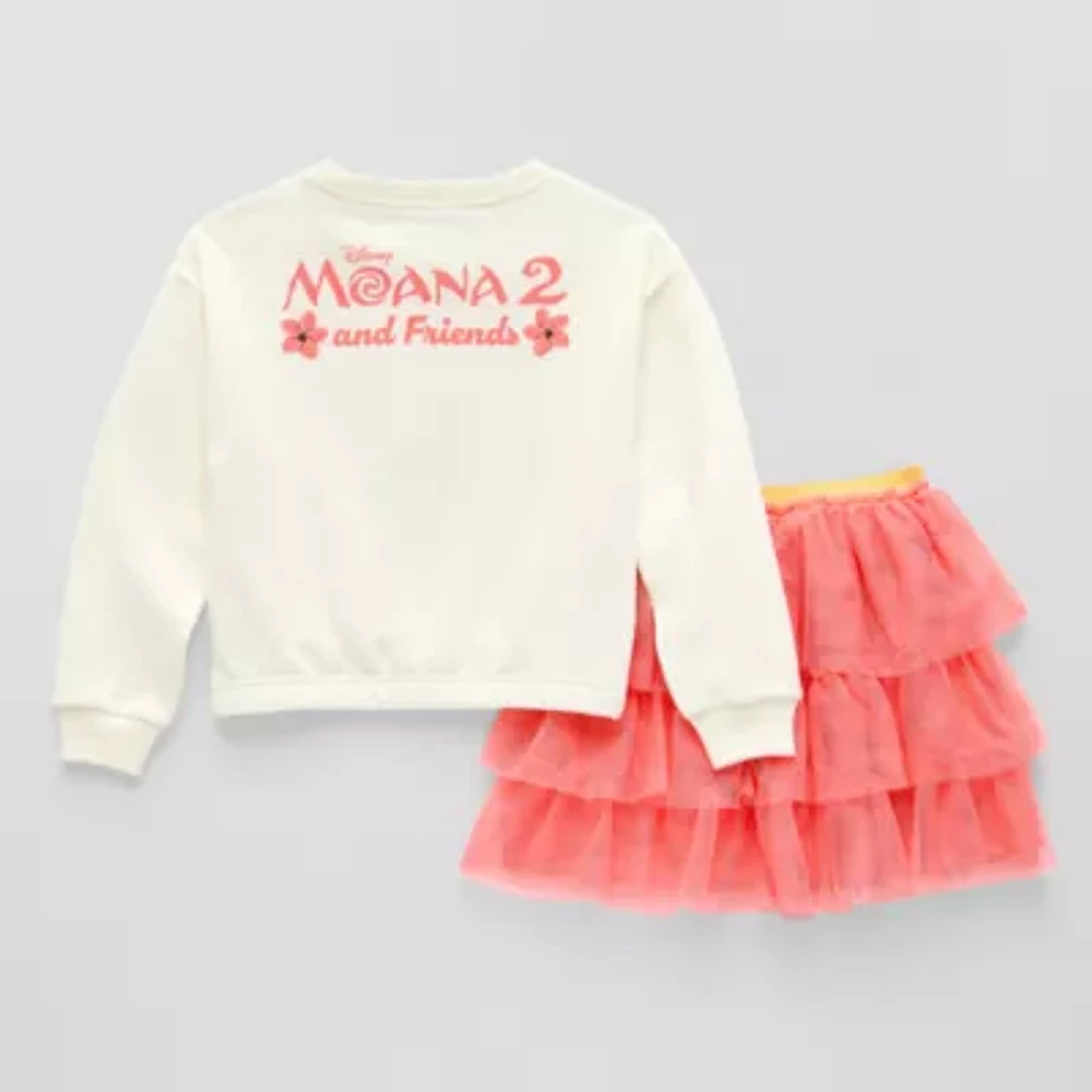 Disney Collection Little & Big Kid Girls 2-pc. Moana Skirt Set